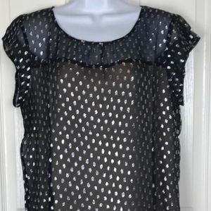 ISO Daniel Rainn sheer black with silver dots XL